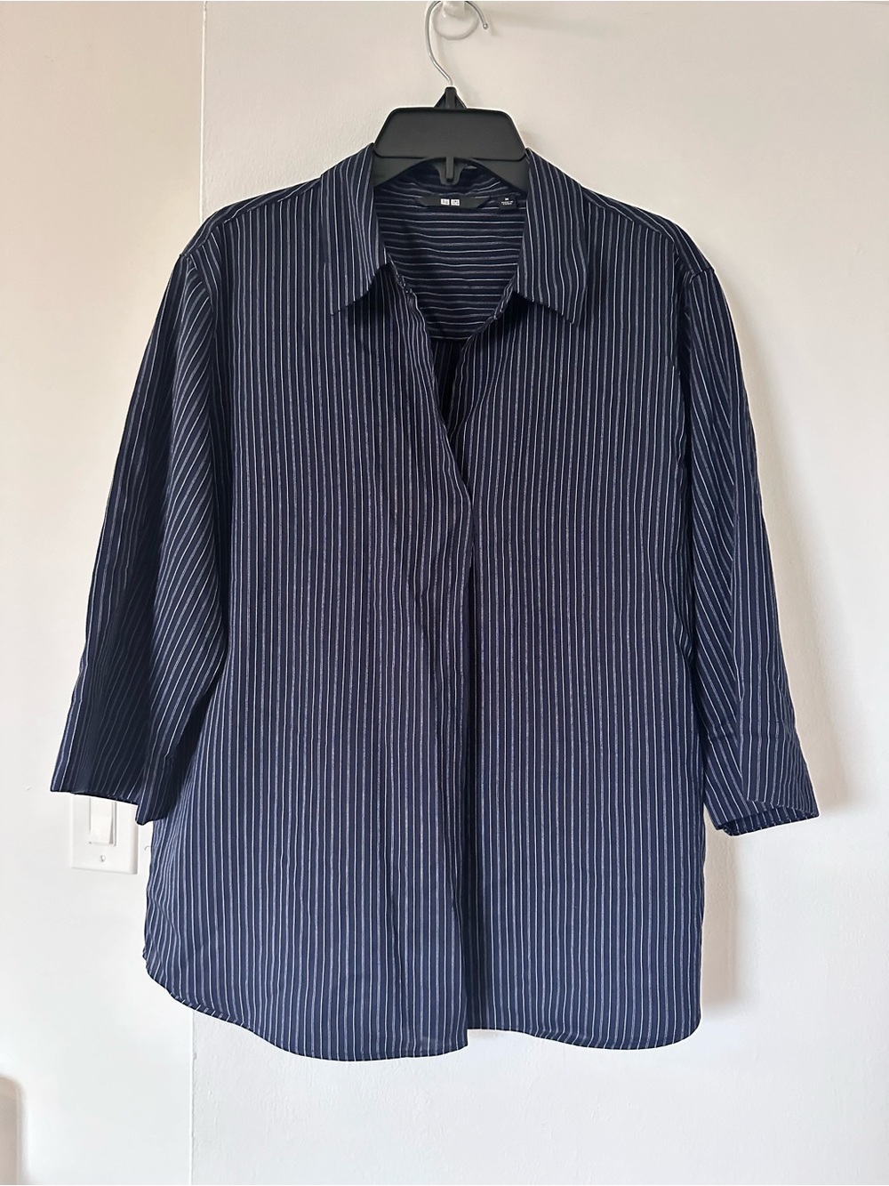 Uniqlo Navy Pinstripe Button-Down Shirt